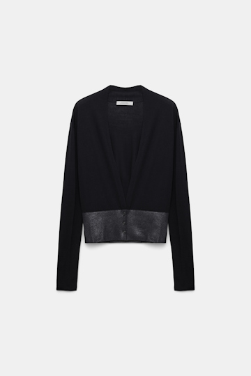 Dorothee Schumacher V-neck cardigan with foil print black