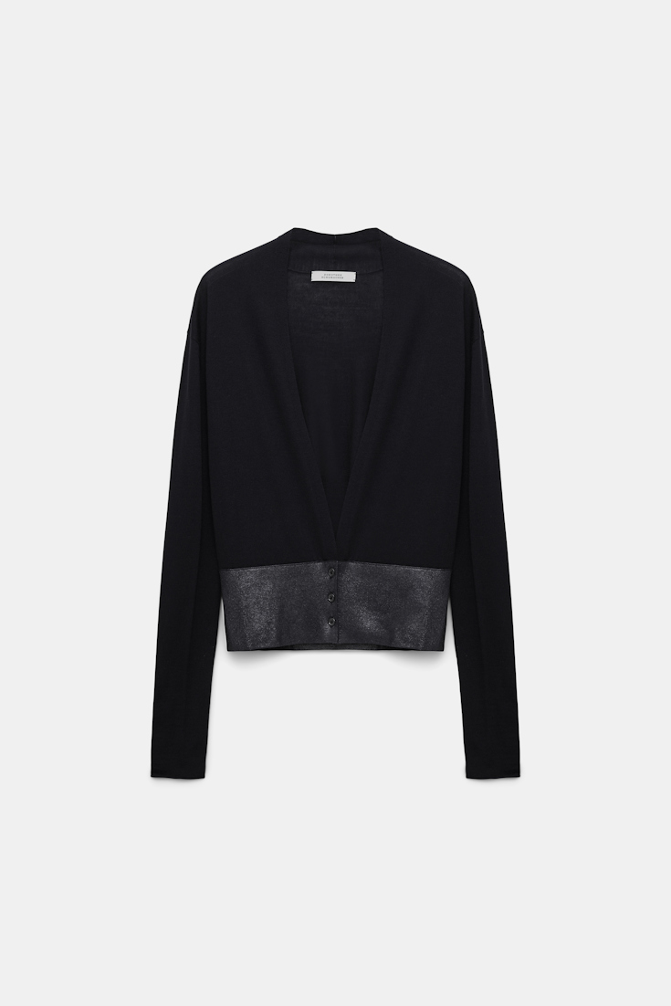 Dorothee Schumacher V-neck cardigan with foil print black