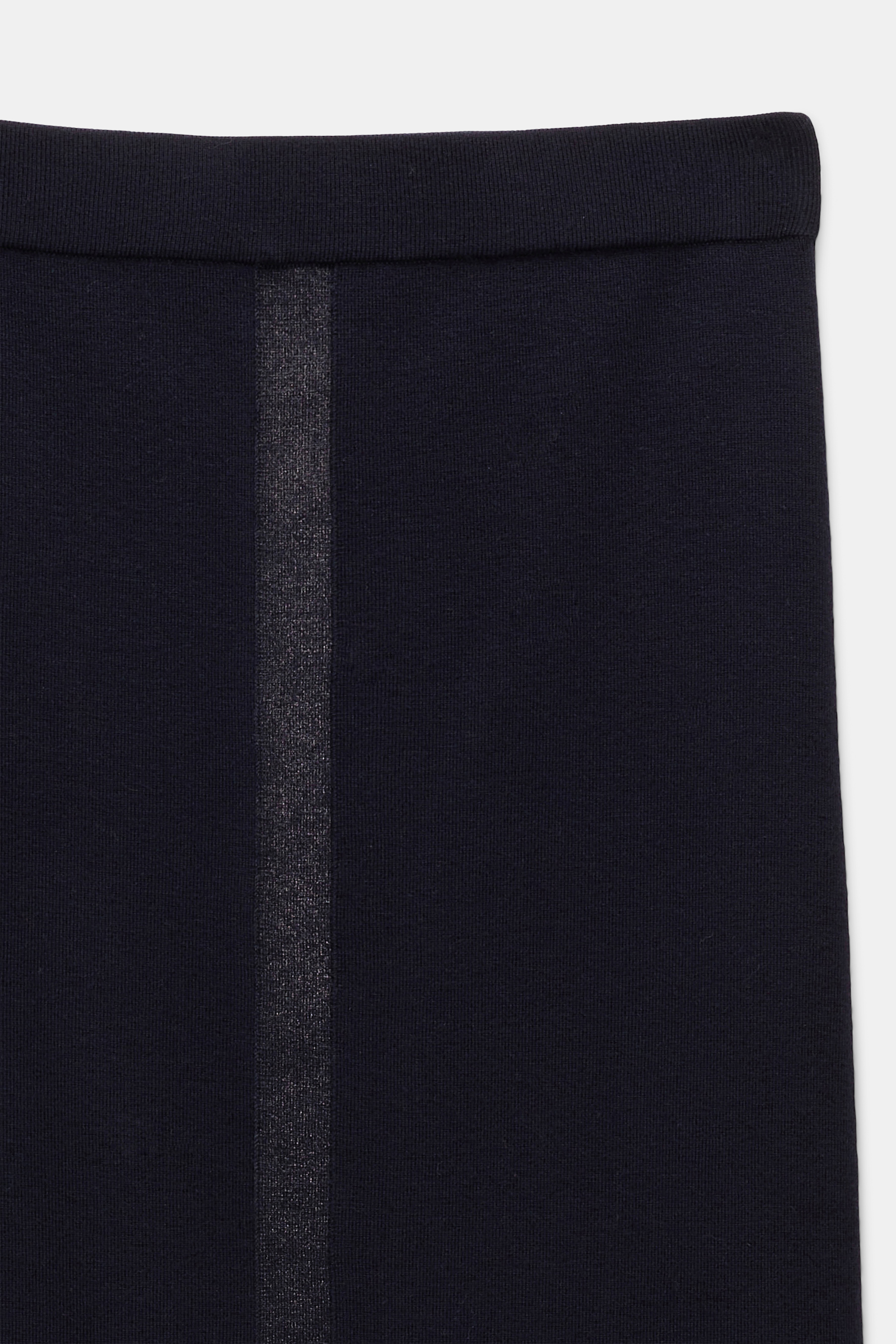 Dorothee Schumacher Stretch-Merino skirt with foil print dark navy