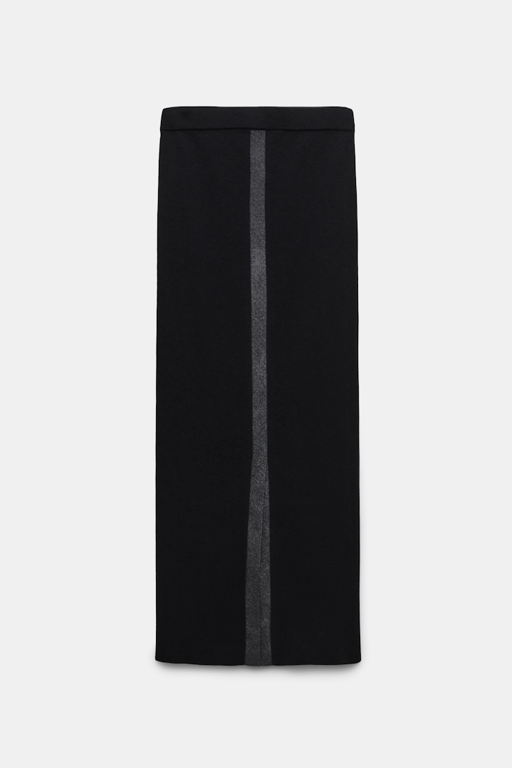 Dorothee Schumacher Stretch-Merino skirt with foil print black