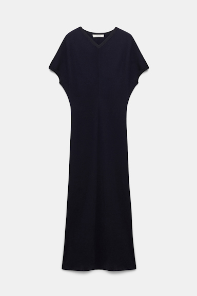 Dorothee Schumacher Stretch-Merino dress with foil print dark navy