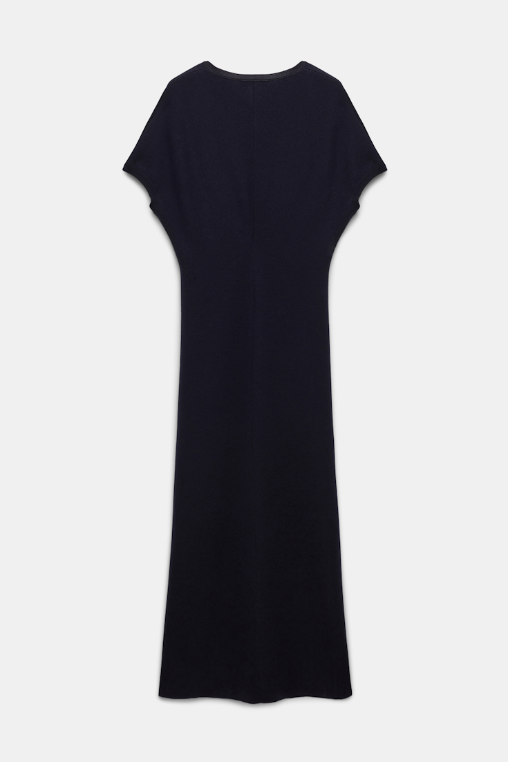 Dorothee Schumacher Stretch-Merino dress with foil print dark navy