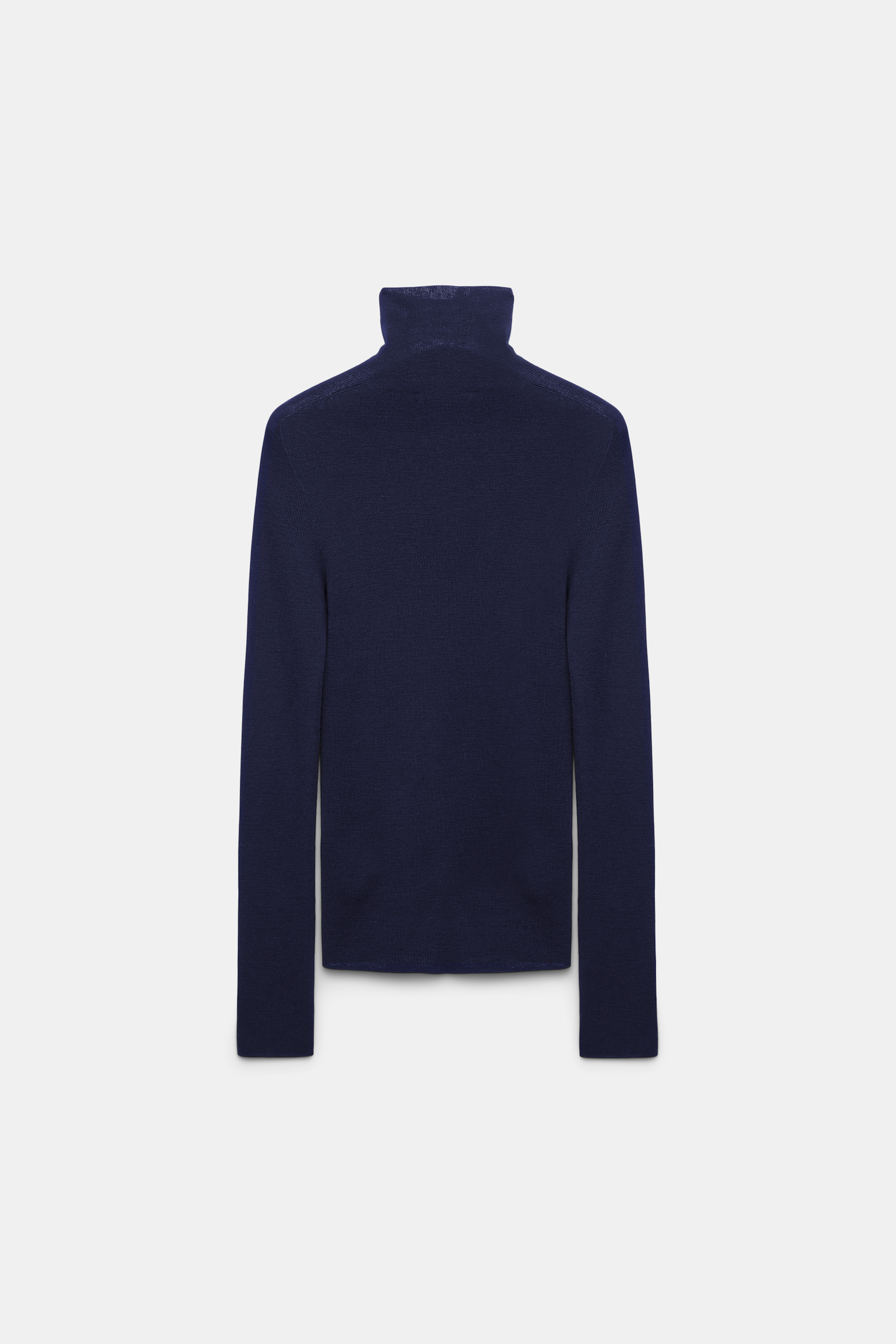 Dorothee Schumacher Rollkragenpullover mit feiner Rippe aus Merino dark navy