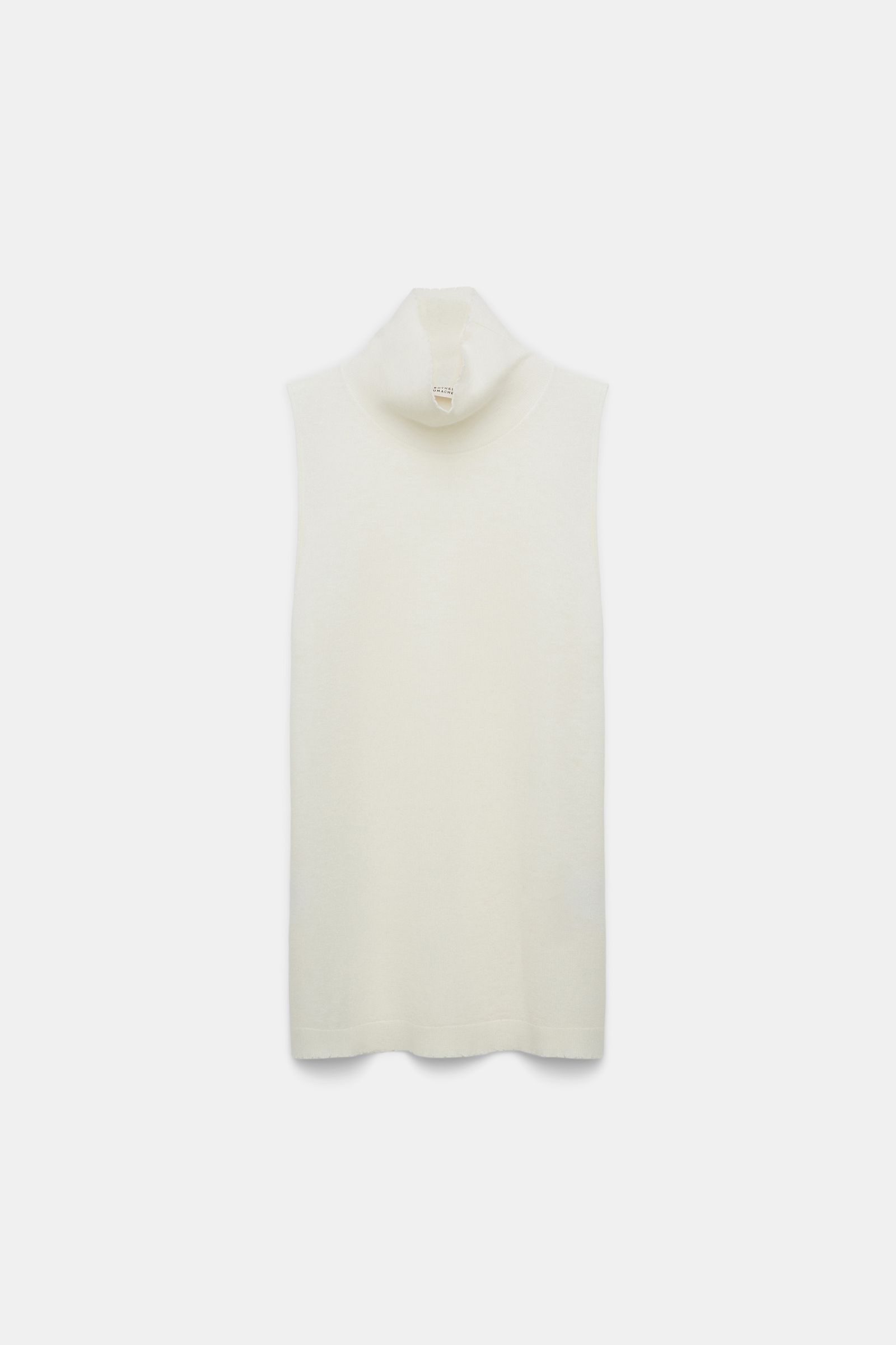 Dorothee Schumacher Wool-cashmere sleeveless turtleneck eggshell