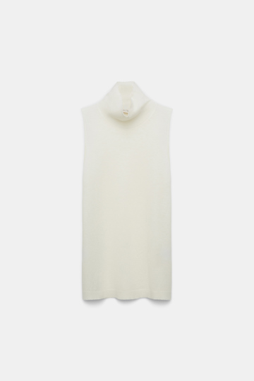 Dorothee Schumacher Wool-cashmere sleeveless turtleneck eggshell