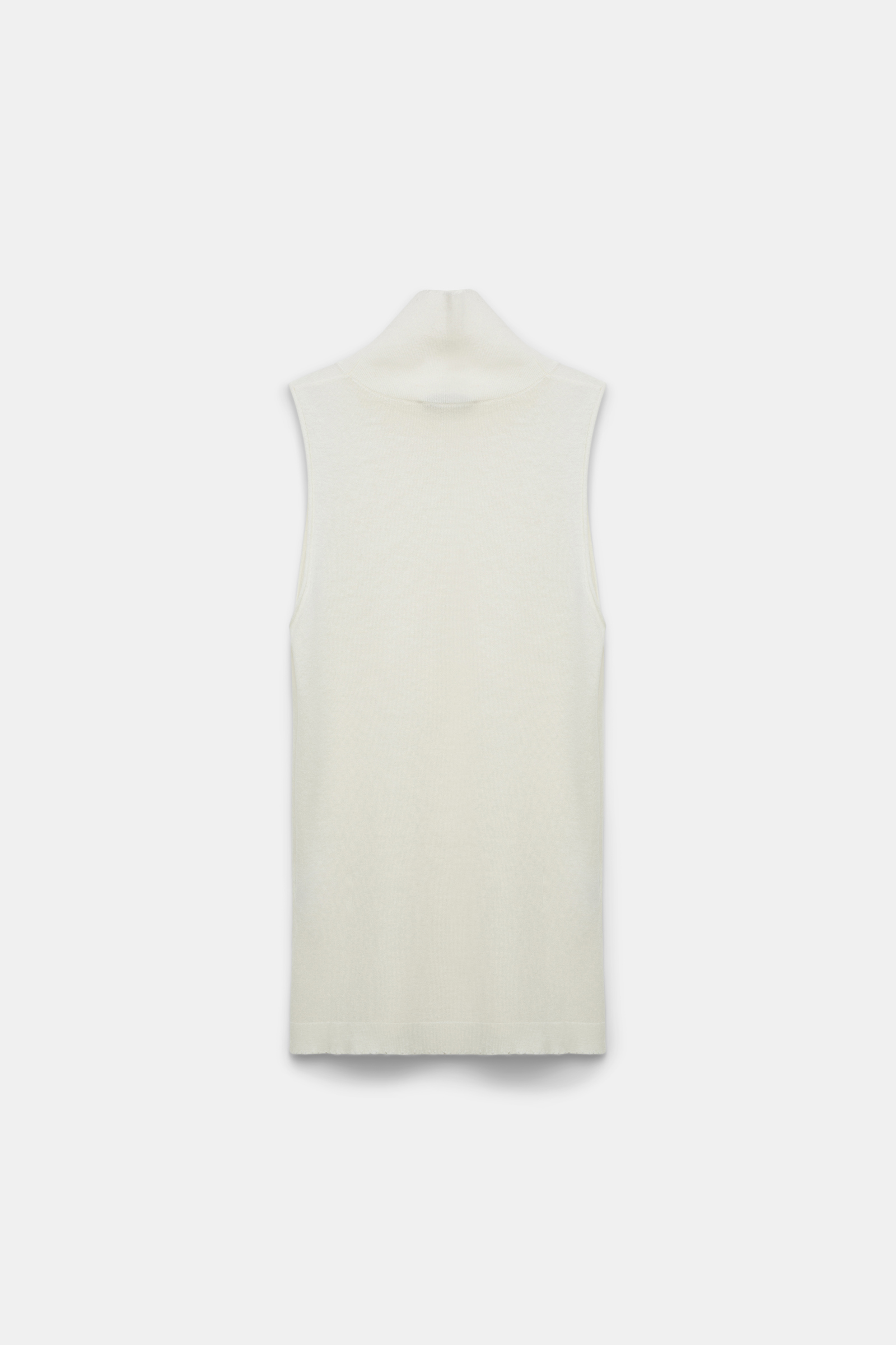 Dorothee Schumacher Wool-cashmere sleeveless turtleneck eggshell