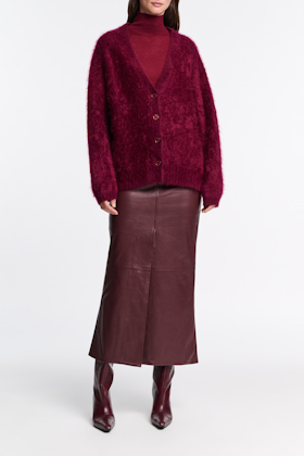 Dorothee Schumacher Wool-cashmere sleeveless turtleneck burgundy