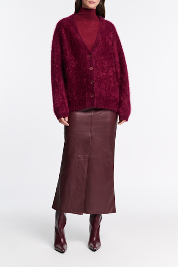 Dorothee Schumacher Ärmelloses Rollkragentop aus Woll-Kaschmir Mix burgundy