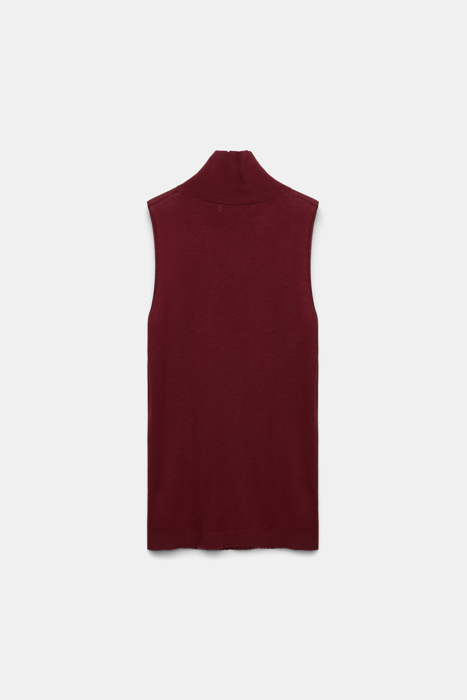 Dorothee Schumacher Wool-cashmere sleeveless turtleneck burgundy