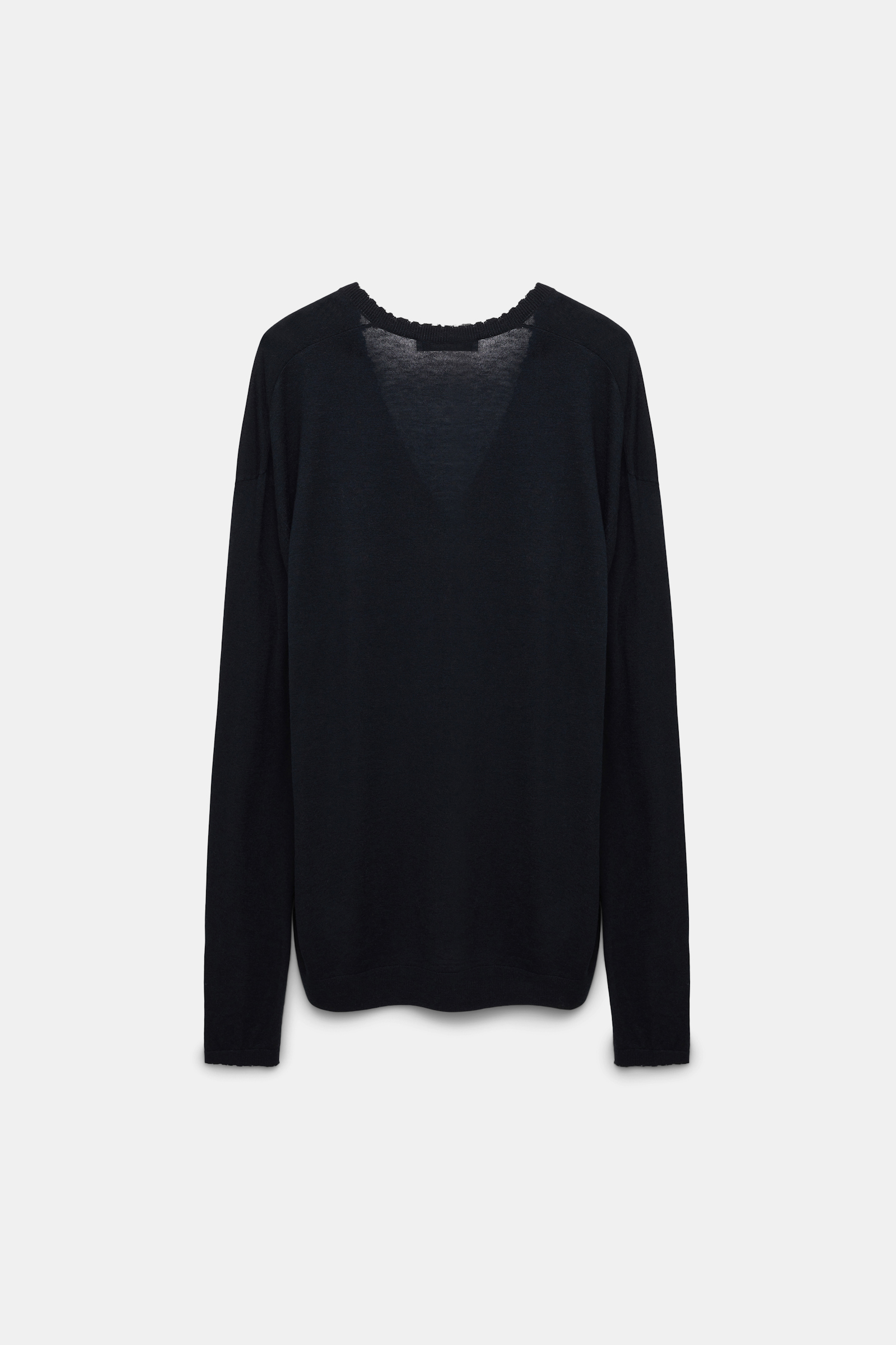 Dorothee Schumacher V-Neck Pullover mit abnehmbarer Schleife deep black