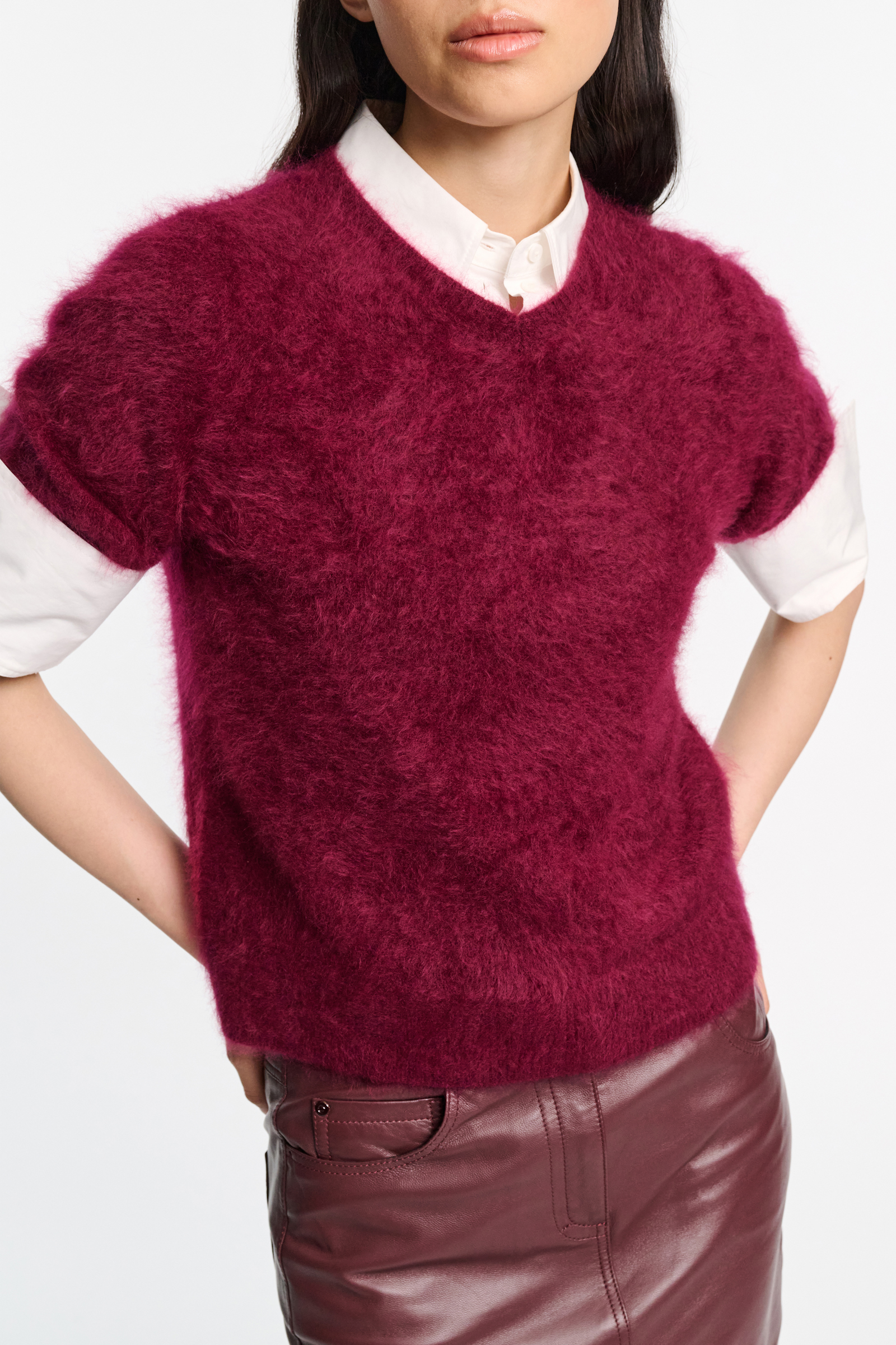 Dorothee Schumacher Besonders softer, fluffy Kaschmir-Pullover burgundy