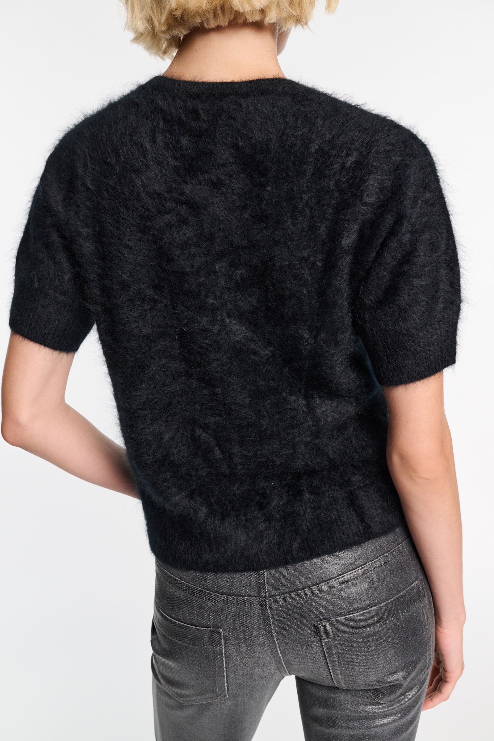 Dorothee Schumacher Short sleeve fluffy knit cashmere sweater black