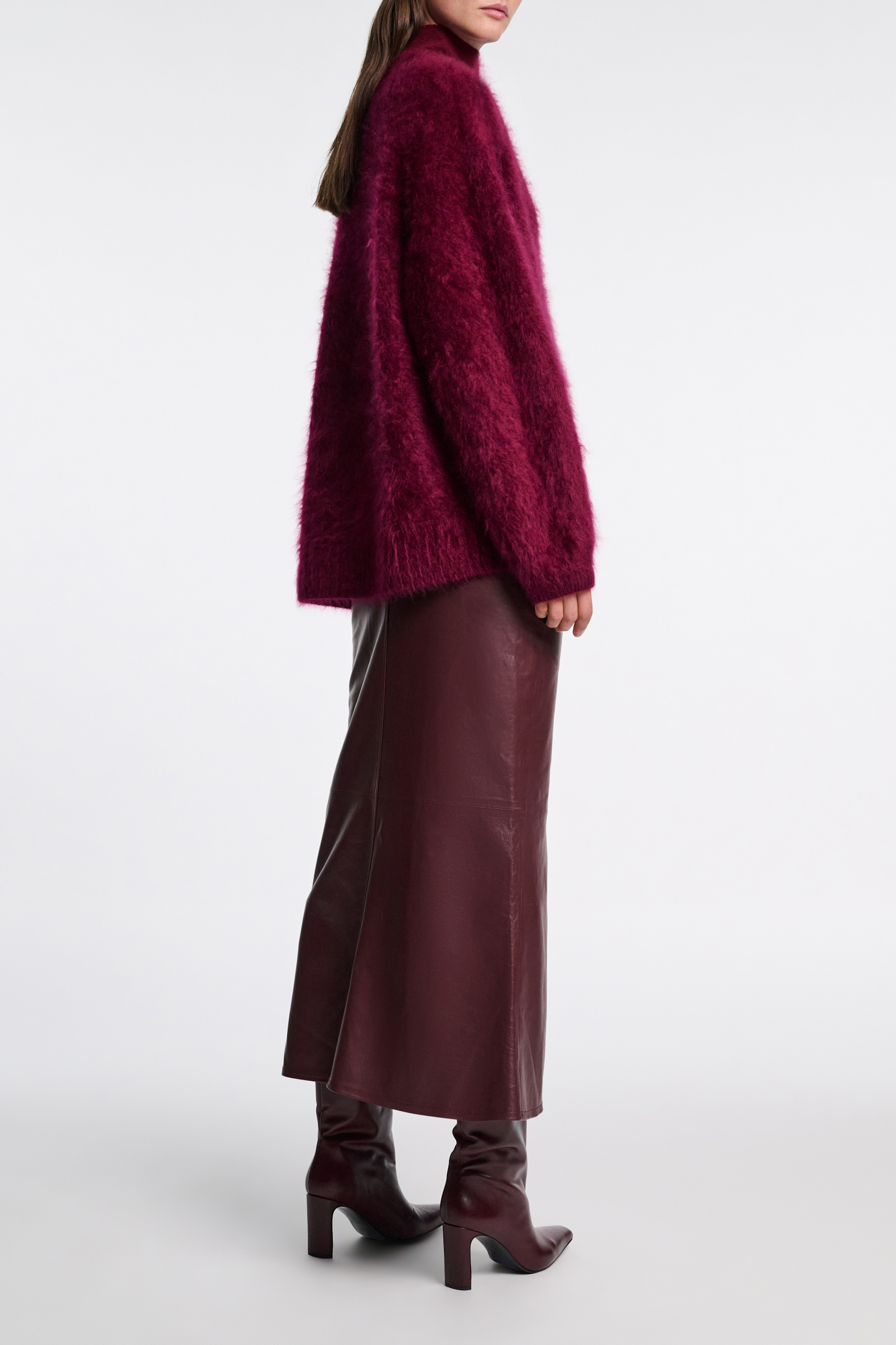 Dorothee Schumacher Besonders softer, fluffy Kaschmir-Cardigan burgundy