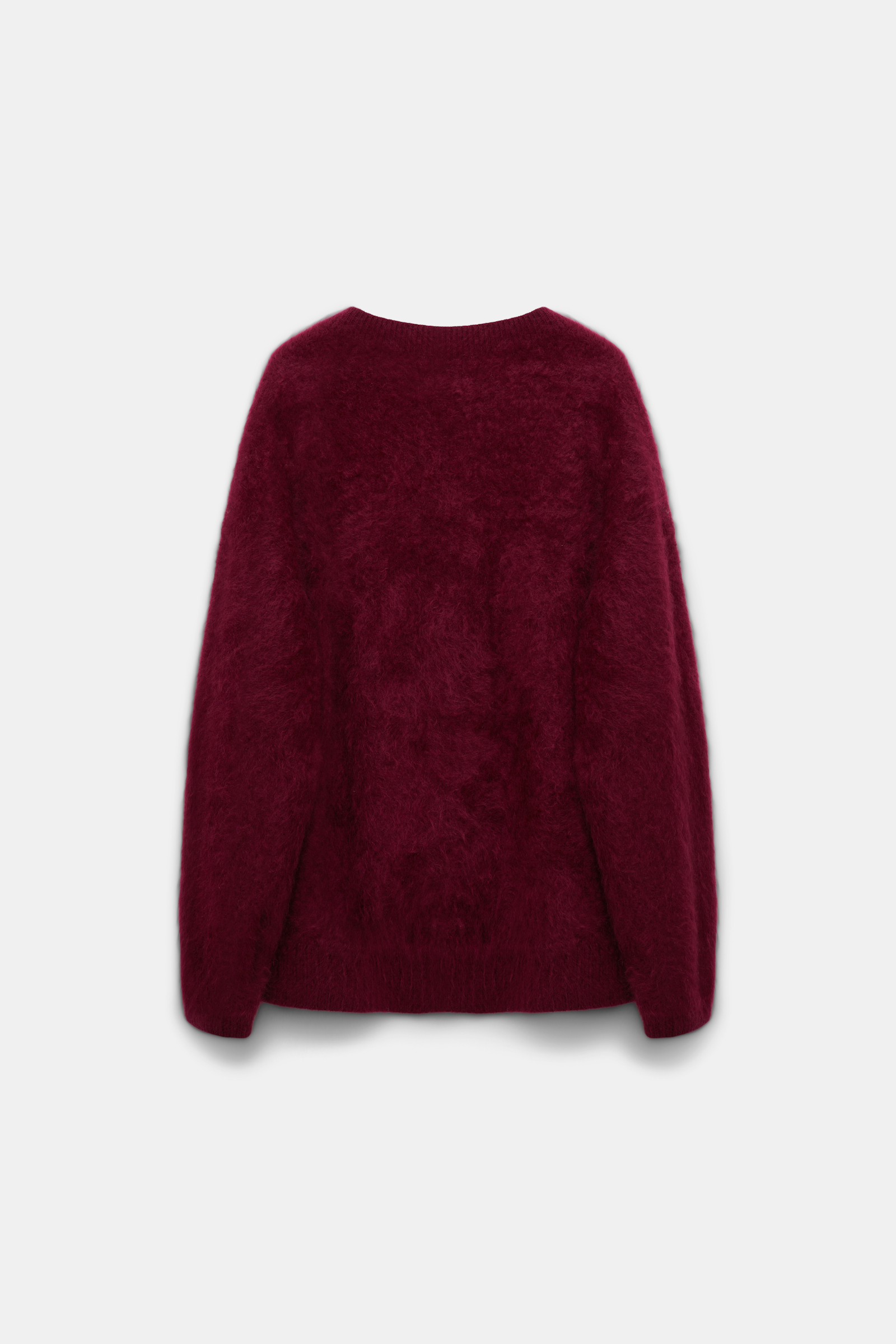 Dorothee Schumacher Fluffy knit cashmere V-neck cardigan burgundy