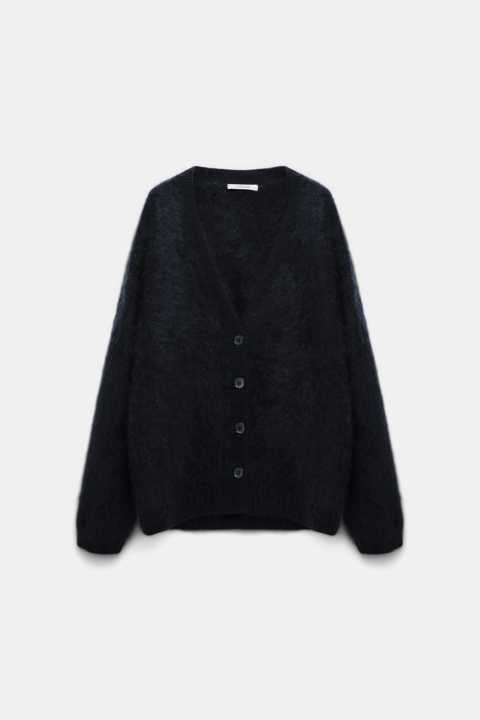 Dorothee Schumacher Fluffy knit cashmere V-neck cardigan black