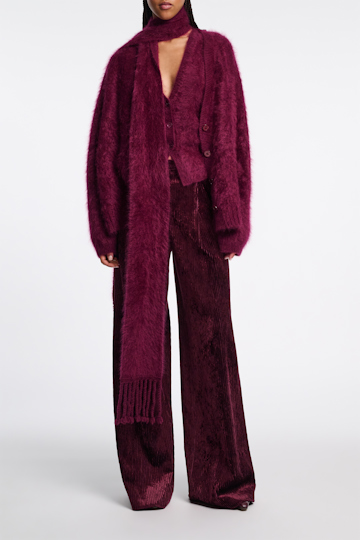 Dorothee Schumacher Besonders softes, fluffy Gilet-Top aus Kaschmir burgundy