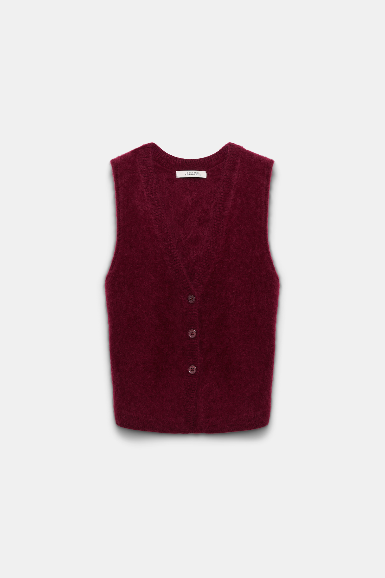 Dorothee Schumacher Besonders softes, fluffy Gilet-Top aus Kaschmir burgundy