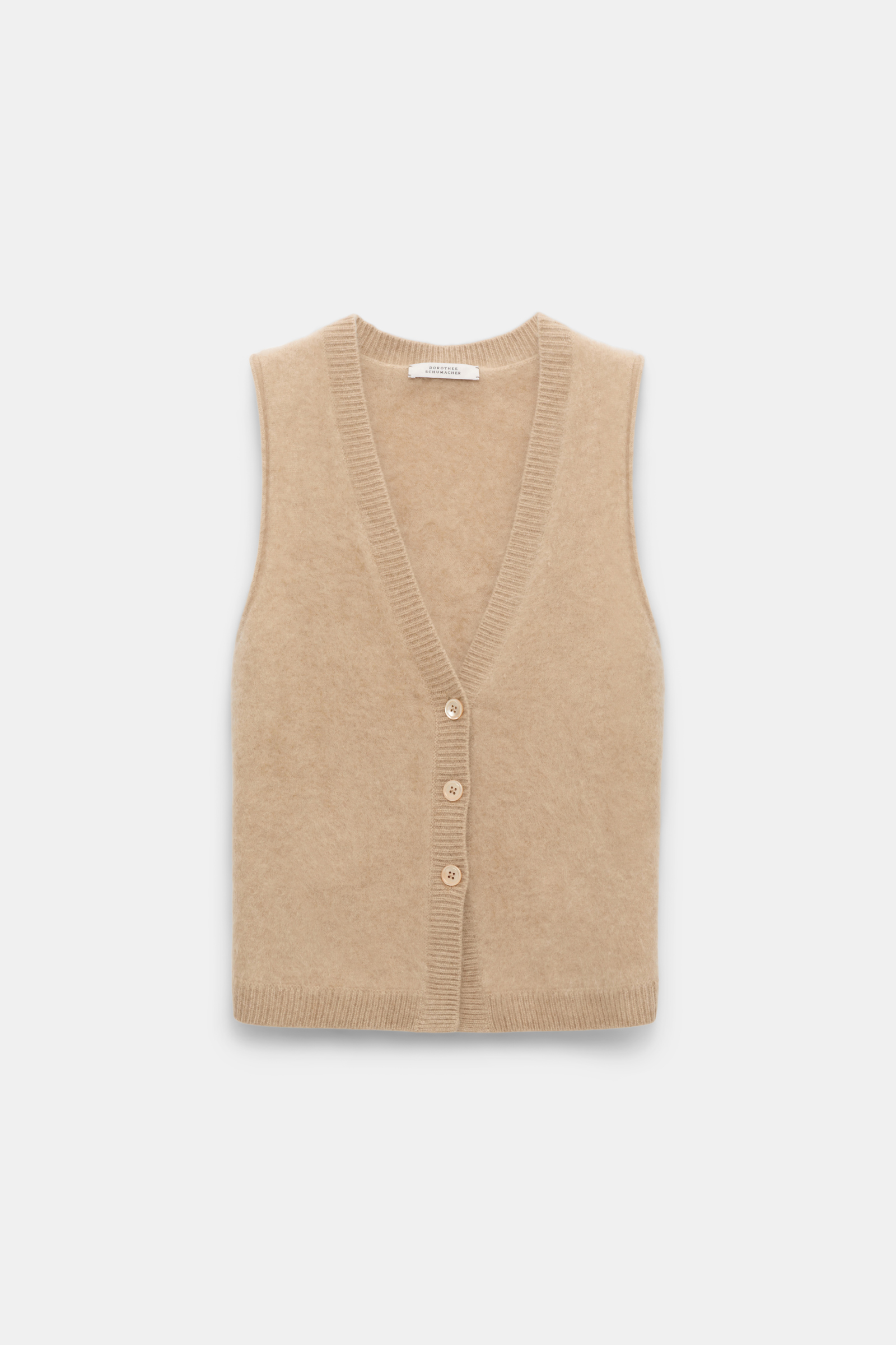 Dorothee Schumacher Besonders softes, fluffy Gilet-Top aus Kaschmir golden brown