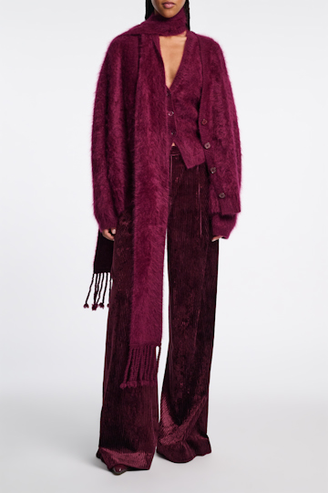 Dorothee Schumacher Cashmere scarf with twisted fringe burgundy