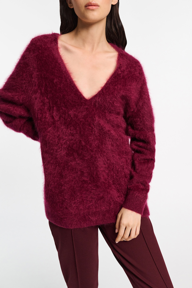 Dorothee Schumacher Besonders softer, fluffy Kaschmir-Pullover burgundy