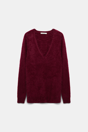 Dorothee Schumacher Besonders softer, fluffy Kaschmir-Pullover burgundy