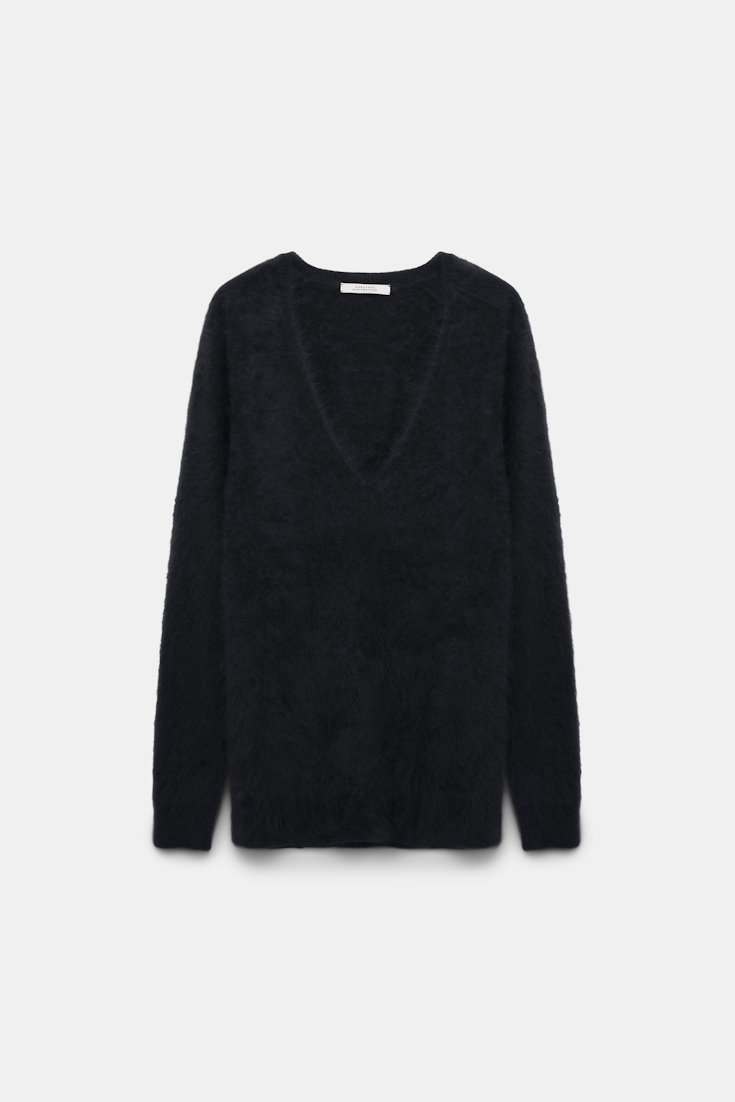 Dorothee Schumacher Besonders softer, fluffy Kaschmir-Pullover deep black