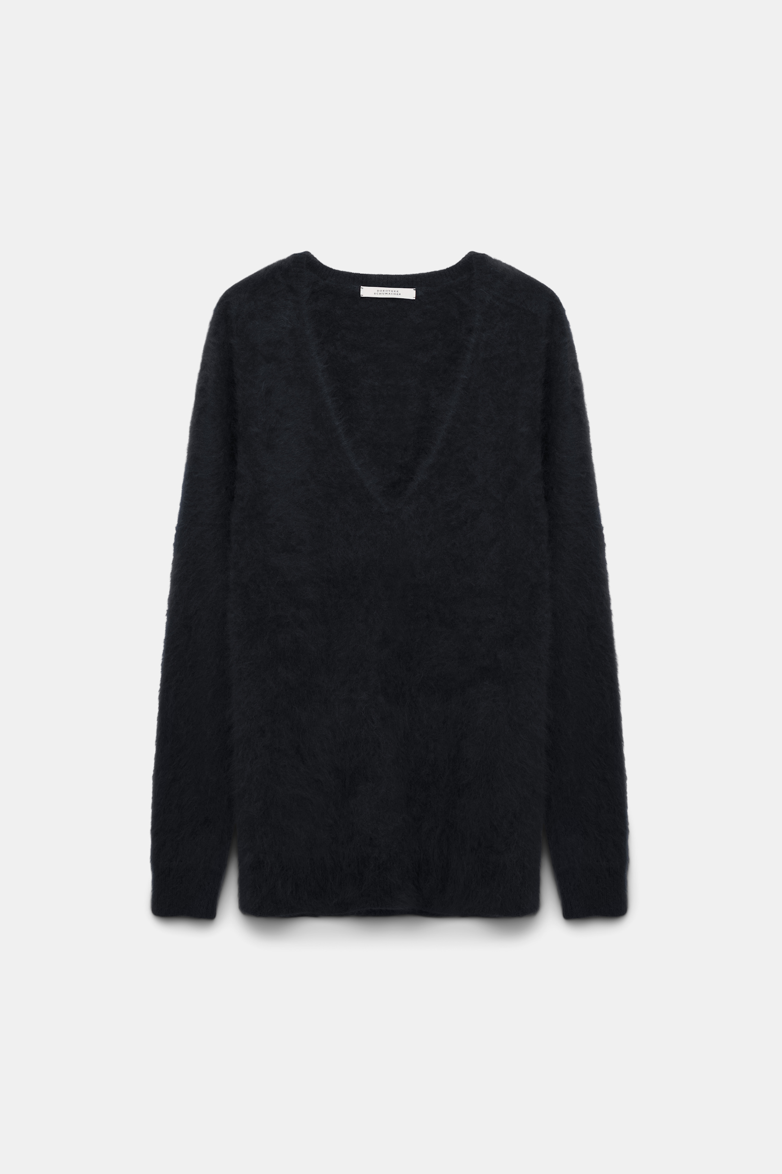 Dorothee Schumacher Fluffy knit cashmere V-neck pullover black