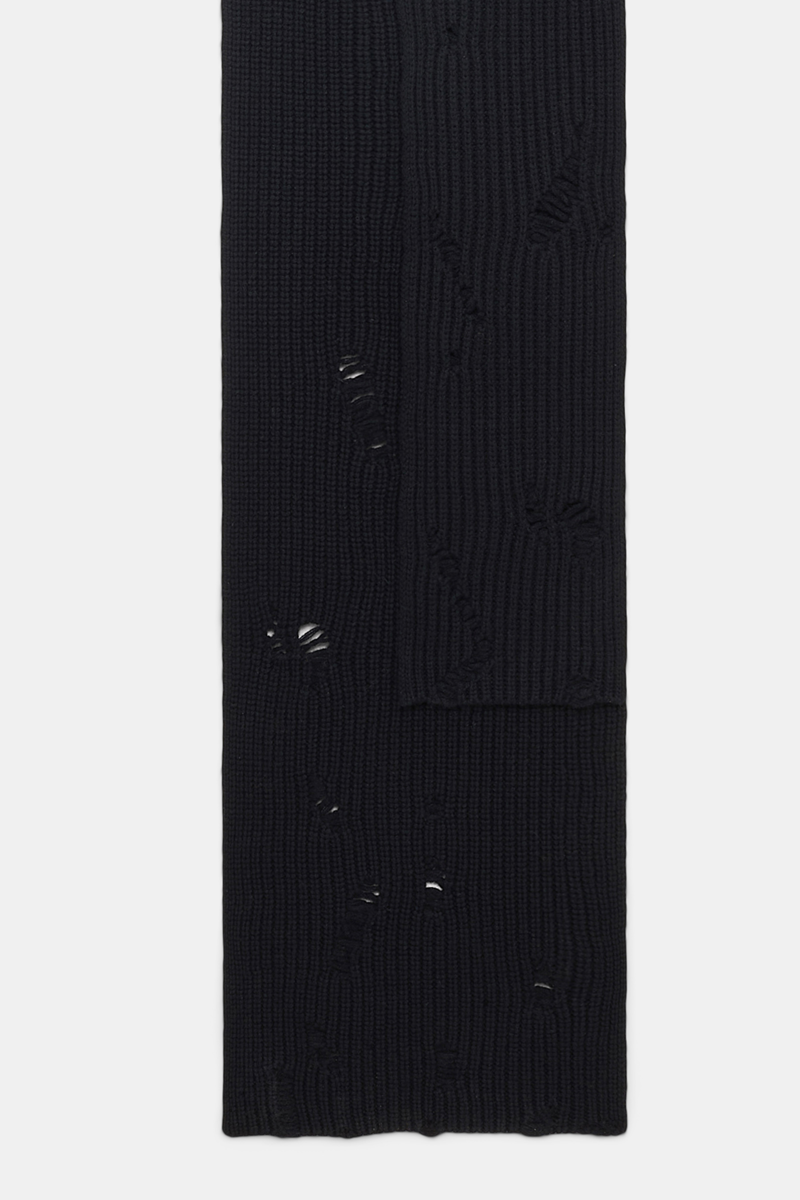 Dorothee Schumacher Merino-cashmere ribbed knit scarf with lapel black