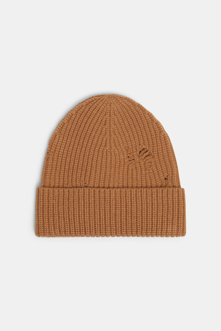 Dorothee Schumacher Merino-cashmere ribbed knit hat cashew