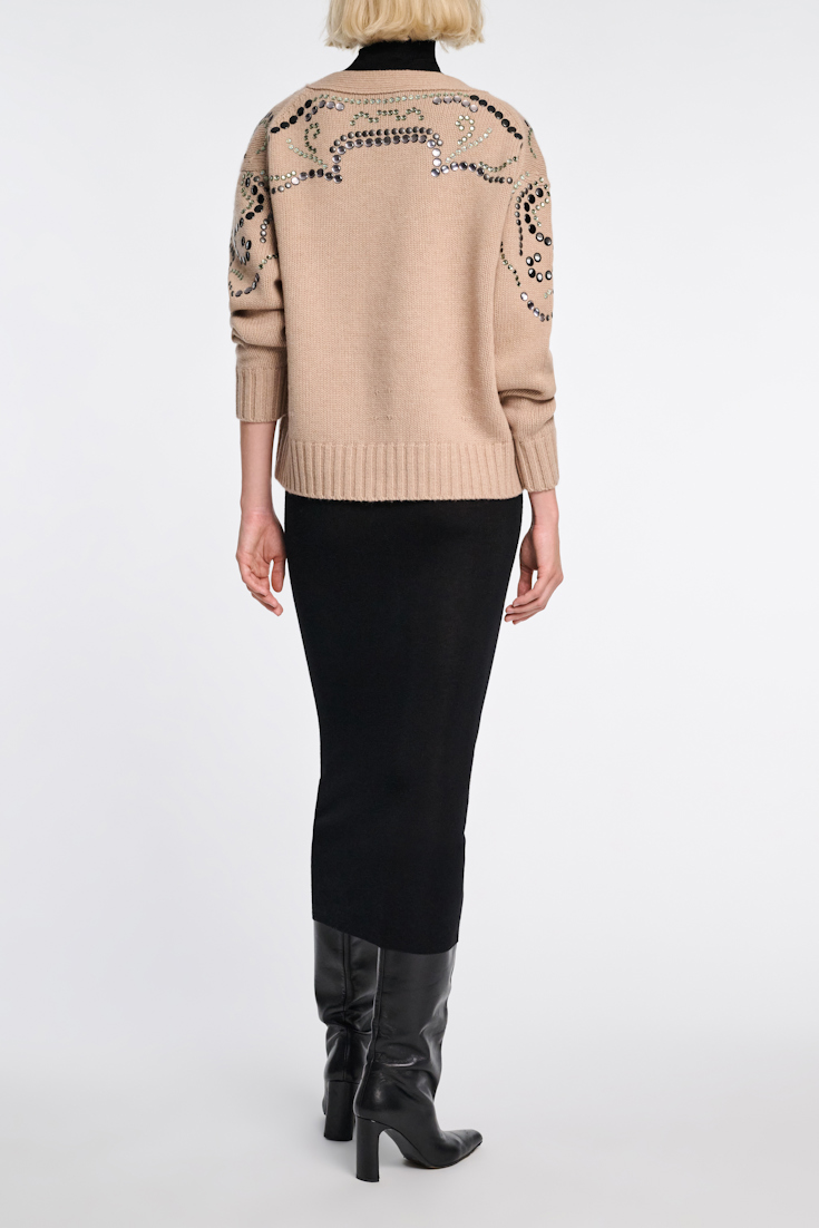 Dorothee Schumacher Merino-Kaschmir Cardigan mit Embellishment camel