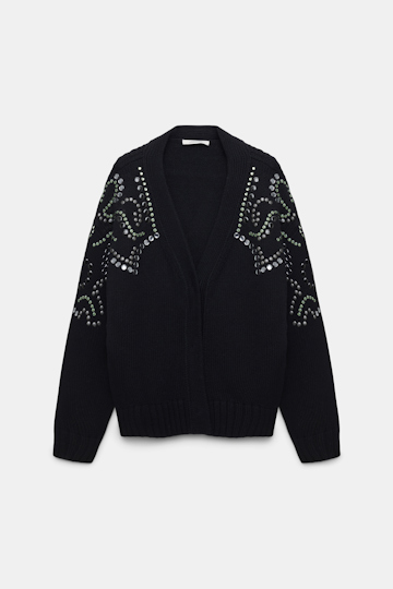 Dorothee Schumacher Merino-Kaschmir Cardigan mit Embellishment deep black