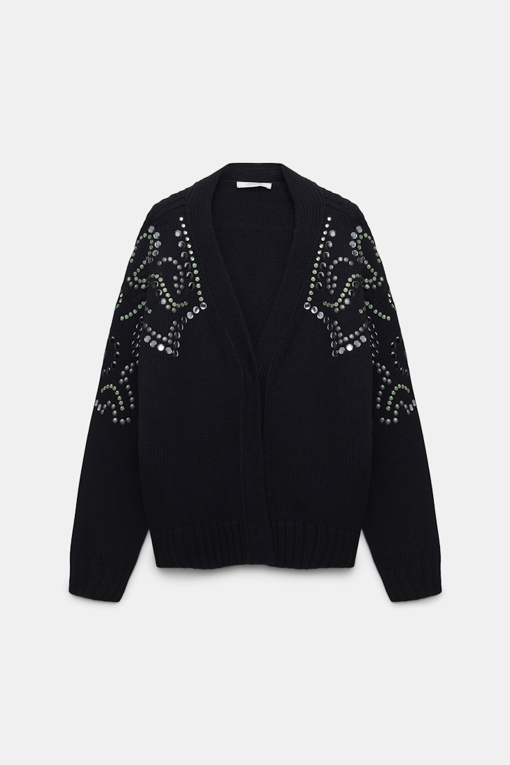 Dorothee Schumacher Merino-Kaschmir Cardigan mit Embellishment deep black