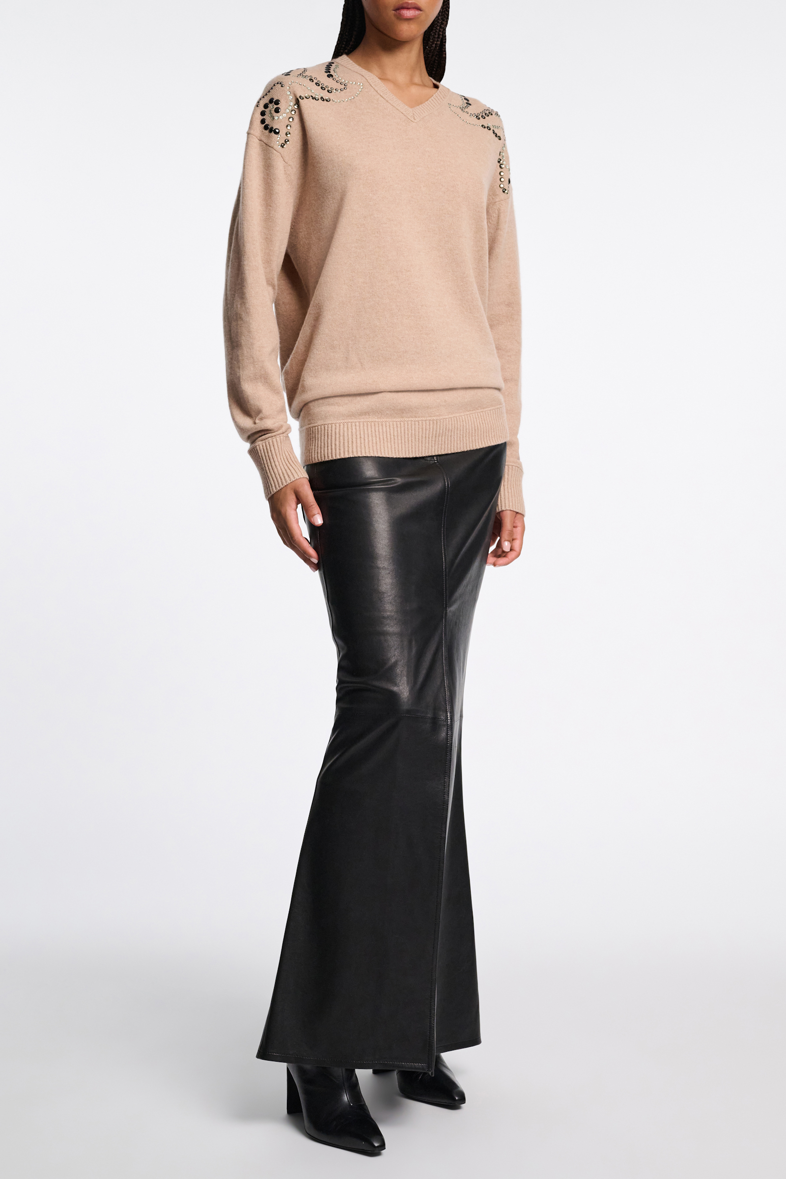 Dorothee Schumacher Merino-Kaschmir Pullover mit Embellishment camel