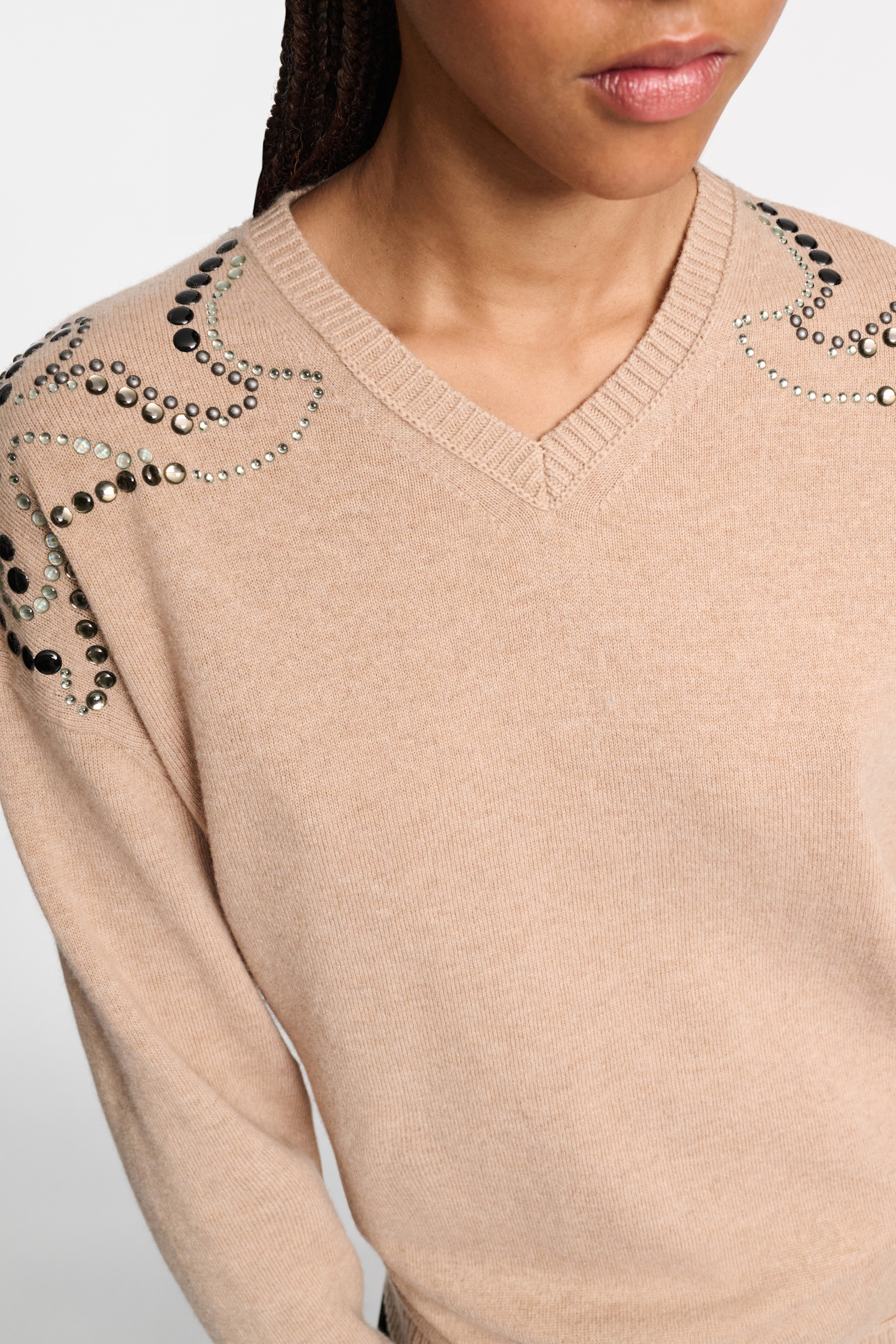 Dorothee Schumacher Merino-Kaschmir Pullover mit Embellishment camel