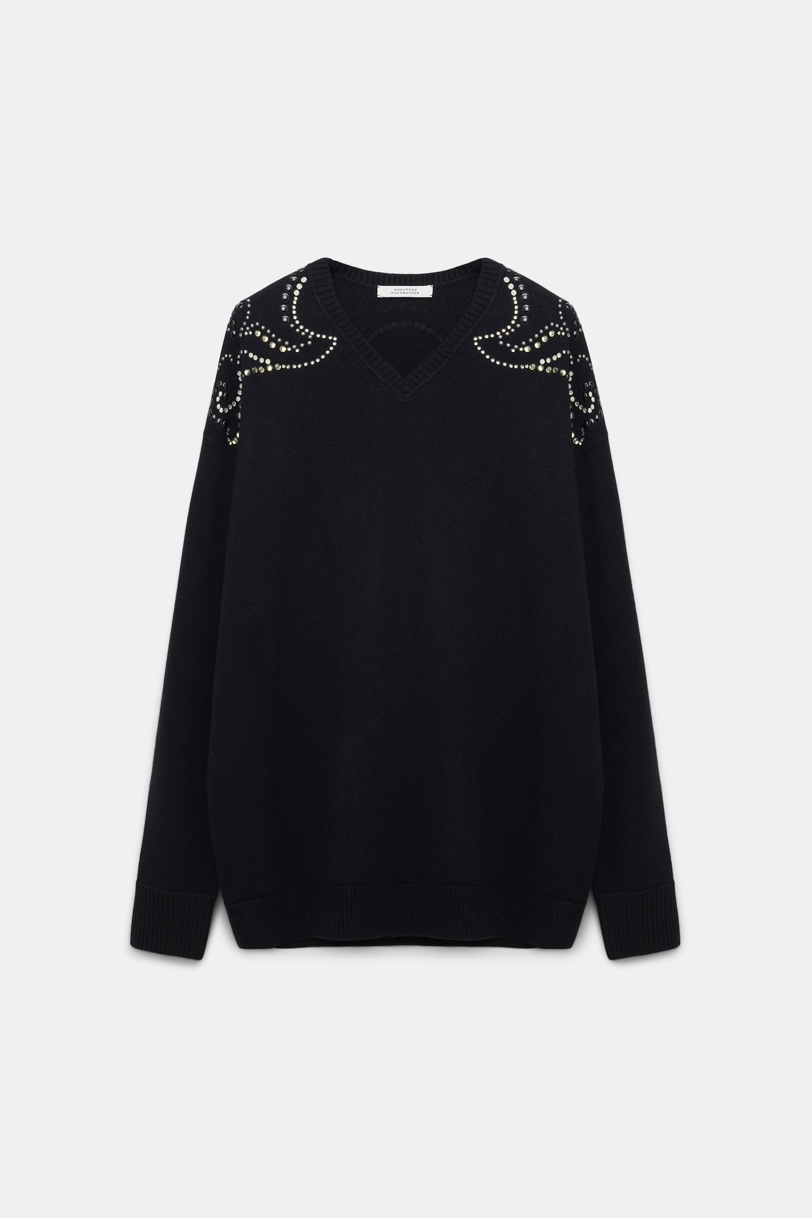 Dorothee Schumacher Merino-Kaschmir Pullover mit Embellishment deep black