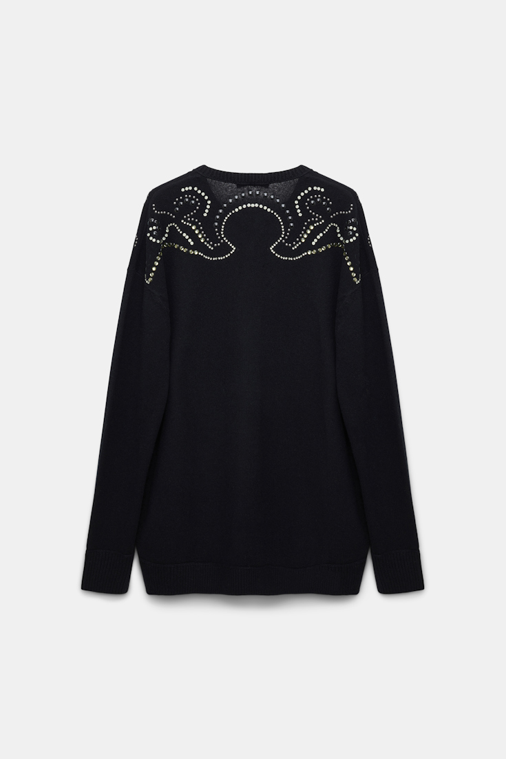 Dorothee Schumacher Embellished Merino-cashmere pullover black