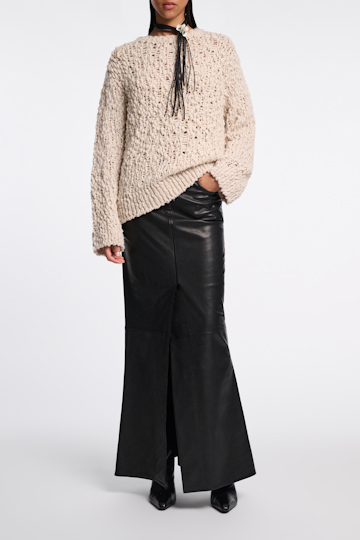 Dorothee Schumacher Wool blend textured knit pullover fog