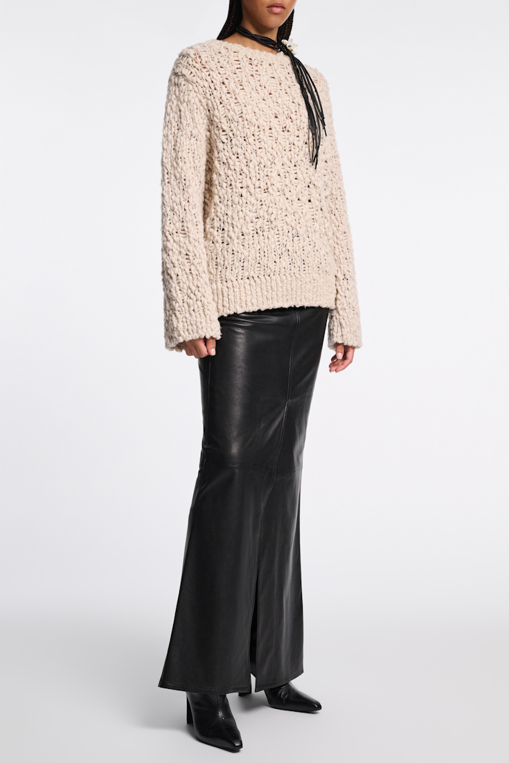 Dorothee Schumacher Wool blend textured knit pullover fog