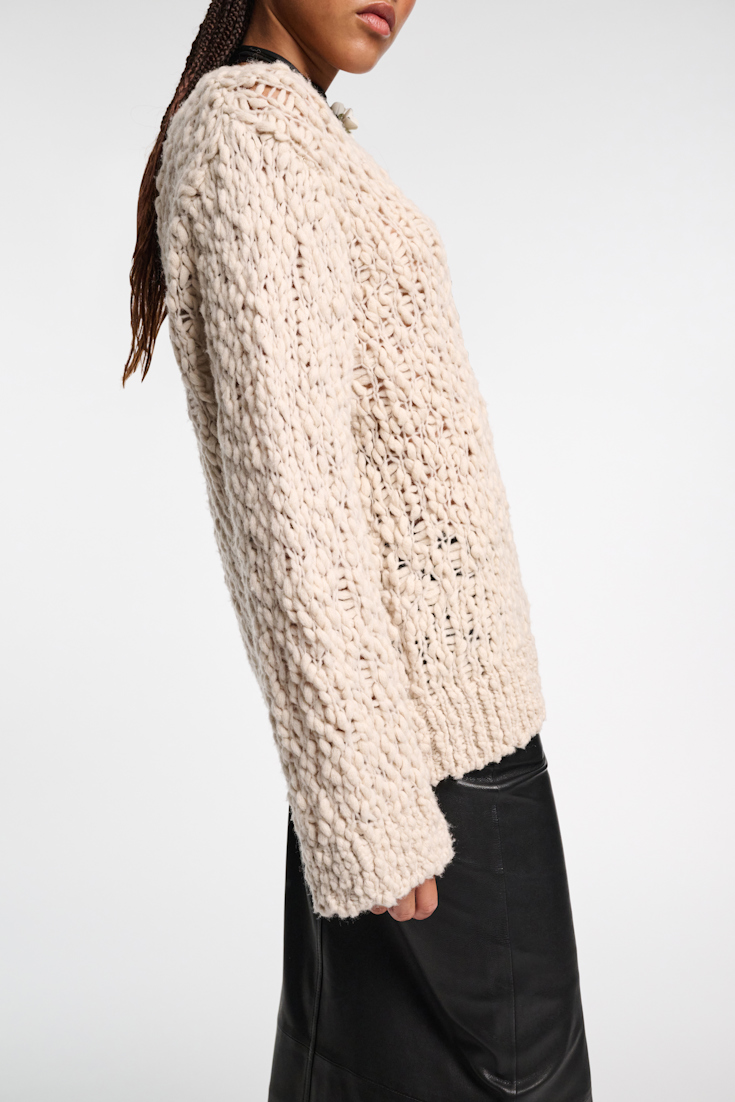 Dorothee Schumacher Wool blend textured knit pullover fog