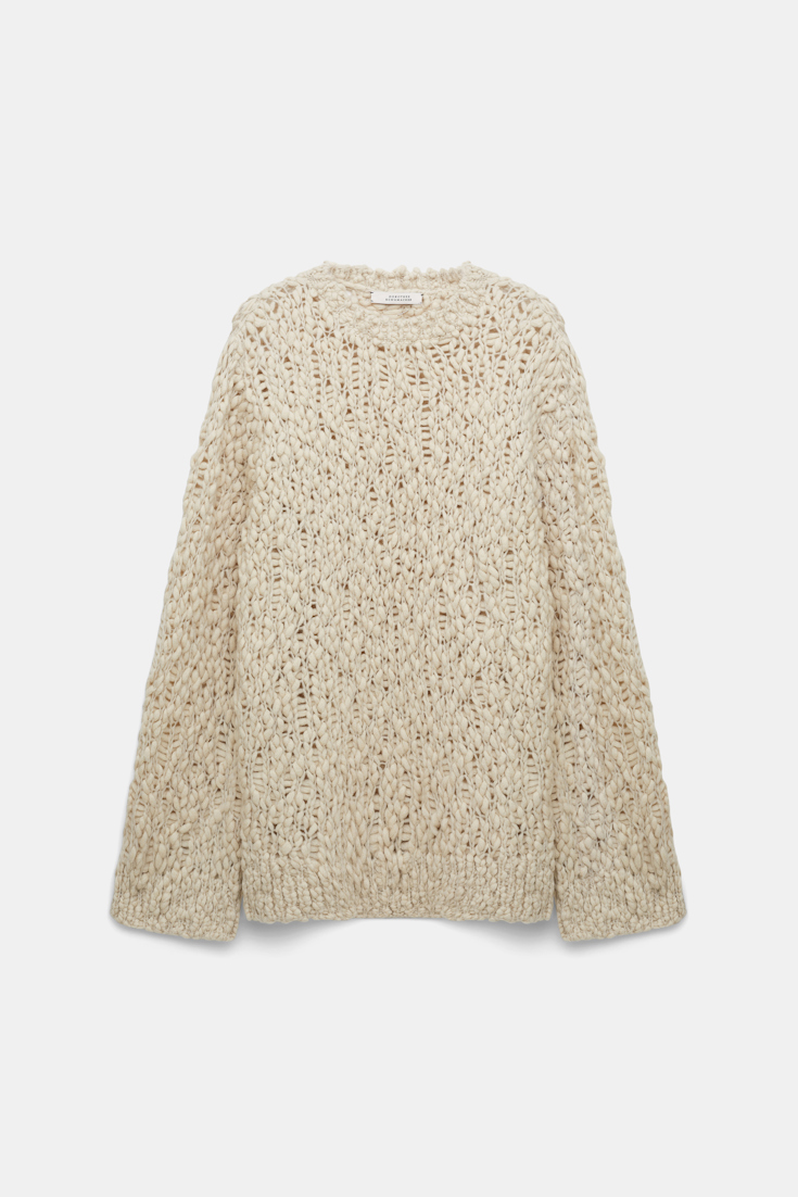 Dorothee Schumacher Wool blend textured knit pullover fog