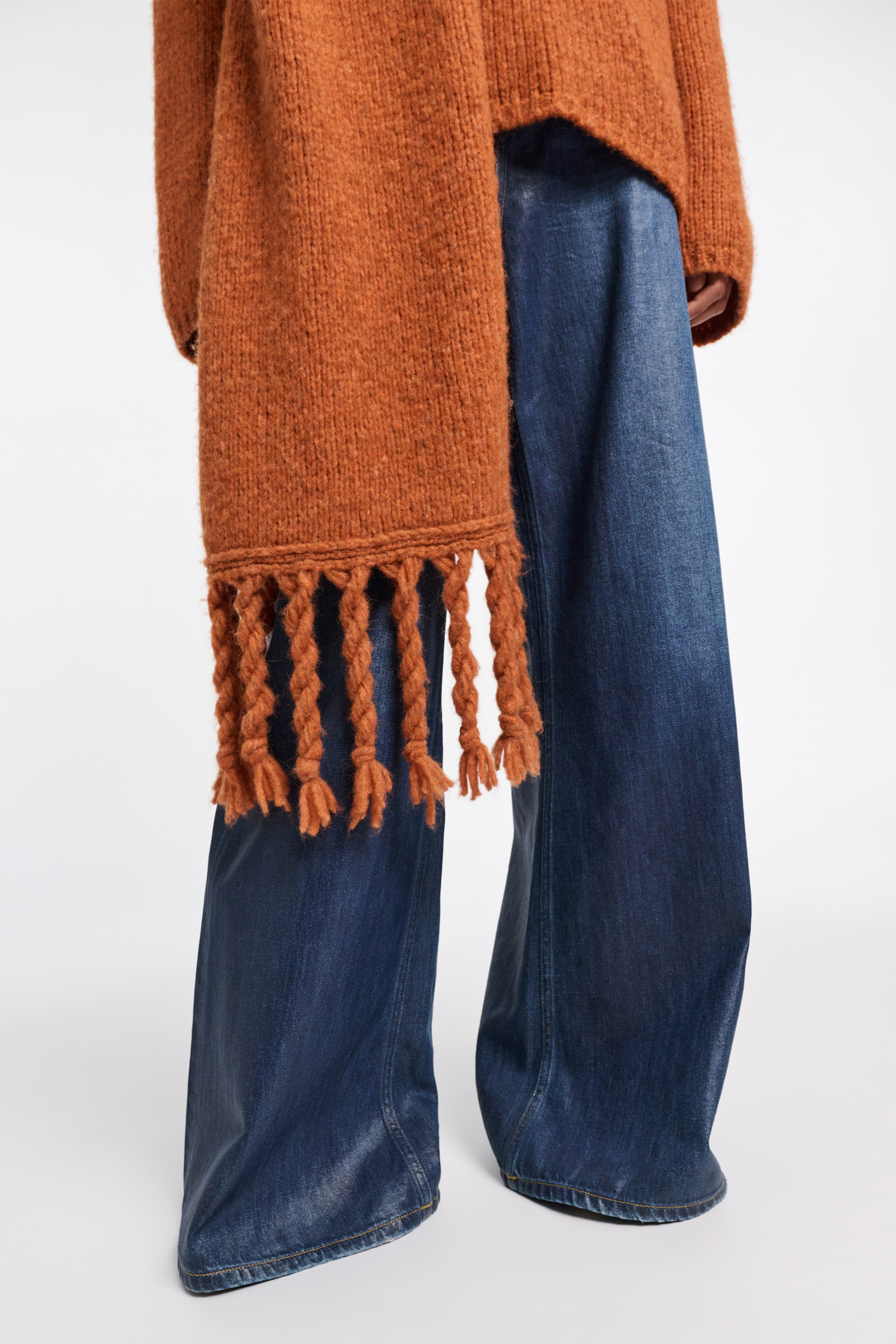 Dorothee Schumacher Alpaca-blend scarf with twisted fringe pumpkin