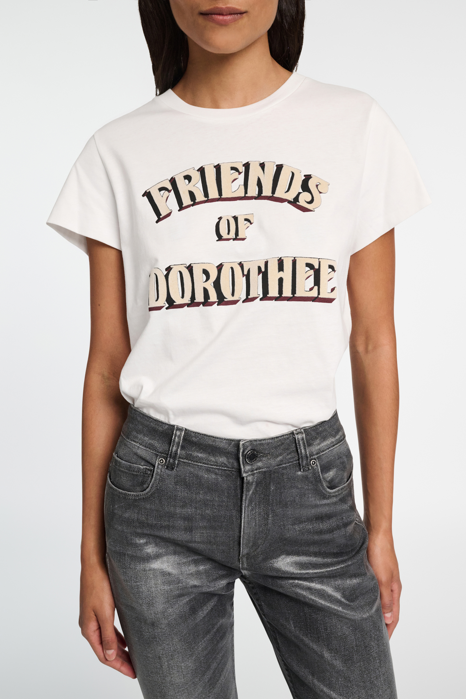 Dorothee Schumacher Cotton T-shirt with lettered print sand friends