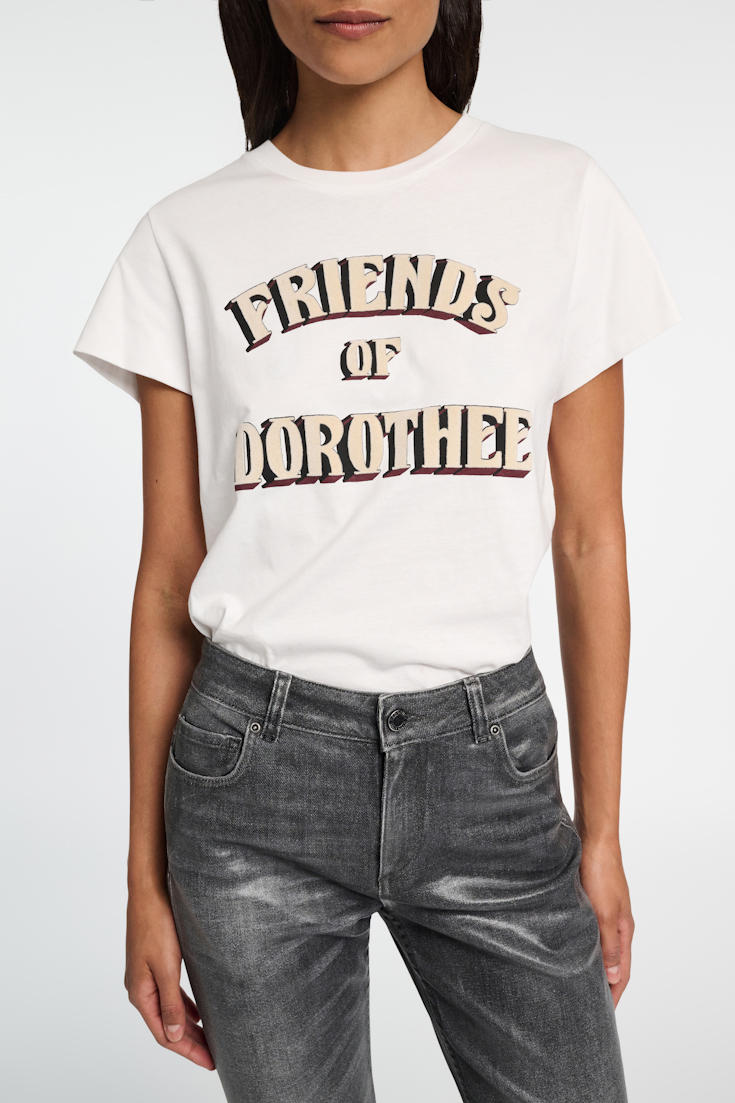 Dorothee Schumacher Cotton T-shirt with lettered print sand friends