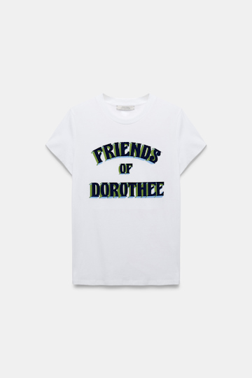 Dorothee Schumacher Cotton T-shirt with lettered print blue friends