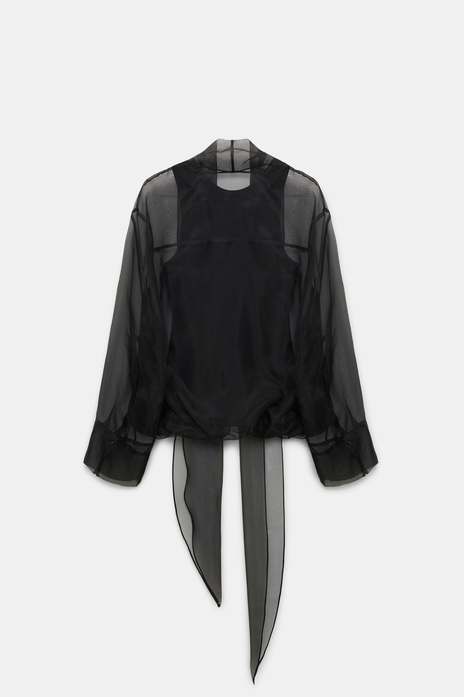 Dorothee Schumacher Silk organza blouse with tank top body black