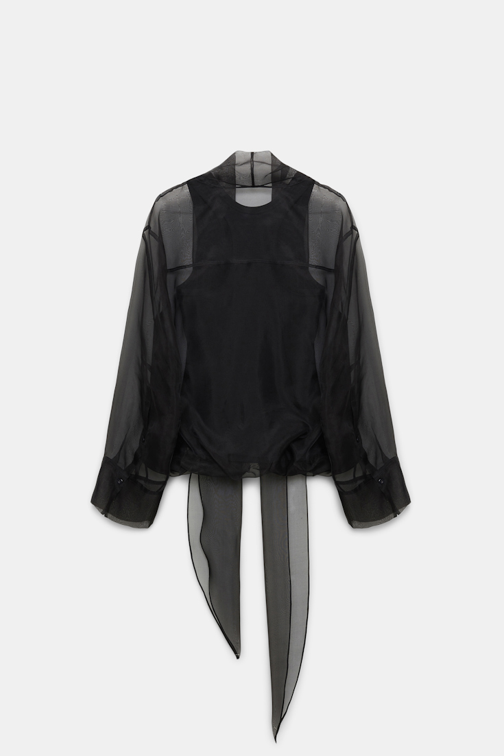 Dorothee Schumacher Silk organza blouse with tank top body black