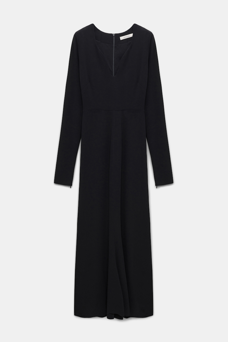 Dorothee Schumacher Long sleeve dress with structured V-neckline black