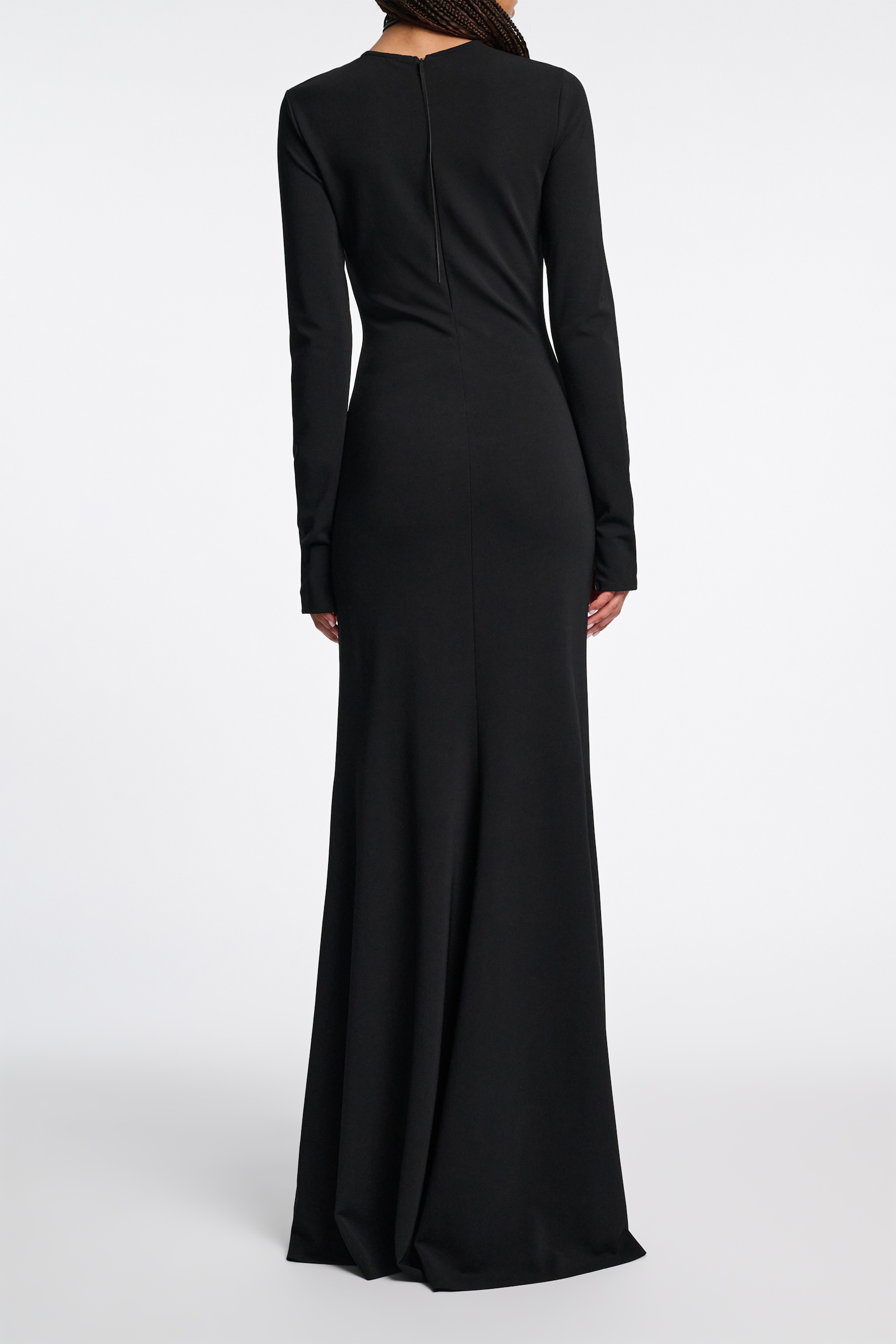 Dorothee Schumacher Round neck evening dress with train black