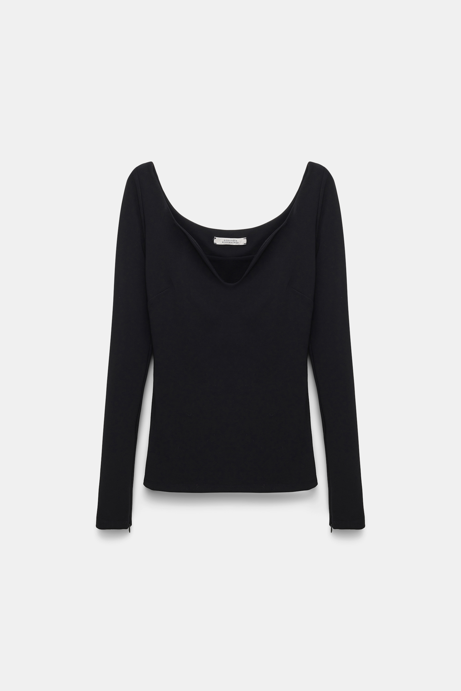 Dorothee Schumacher Long sleeve top with structured V-neckline black