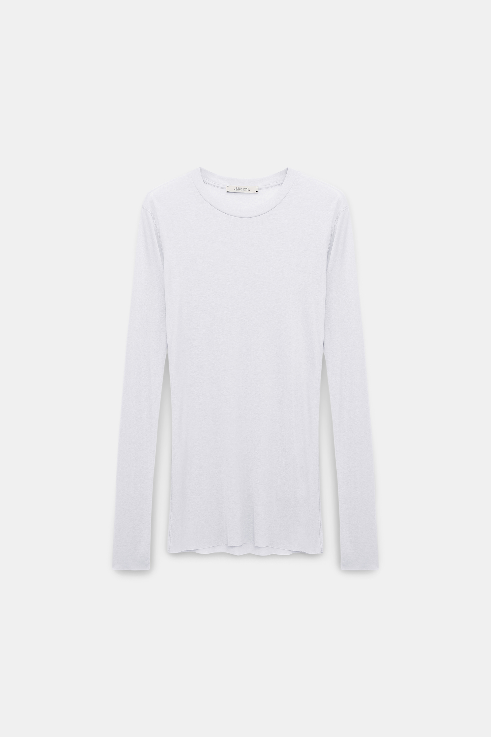 Dorothee Schumacher Casual fine rib round neck top pure white